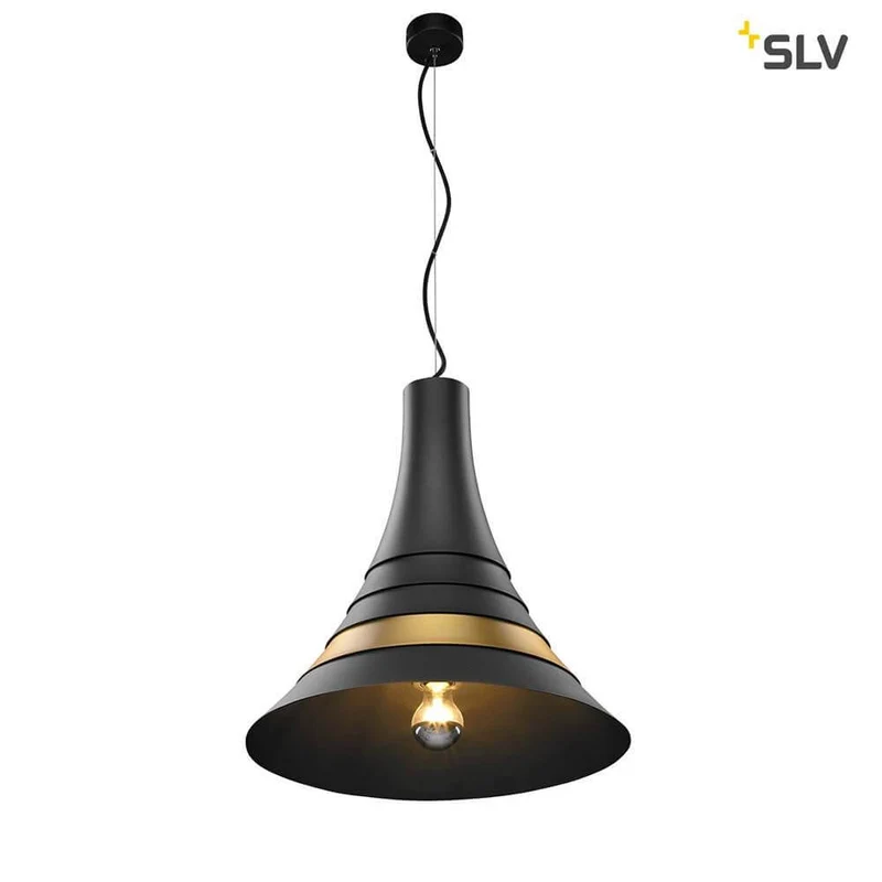 Bato 45 Pendelleuchte Schwarz, Messing