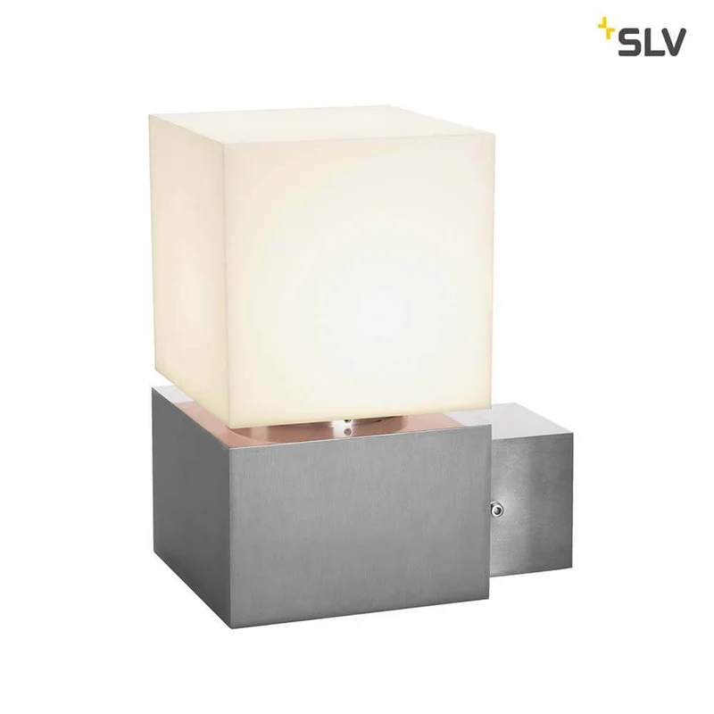 Square Wall E27 Outdoor Wandleuchte Alu-Gebürstet IP44