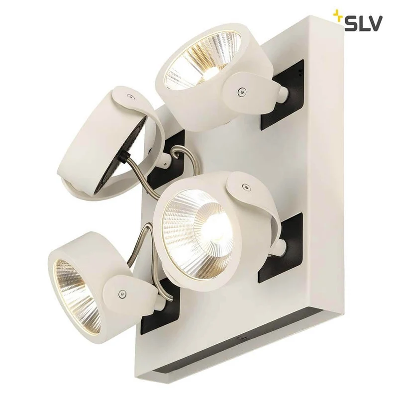 Kalu LED 4 Wand- & Deckenleuchte Square Weiß, Schwarz 3000K