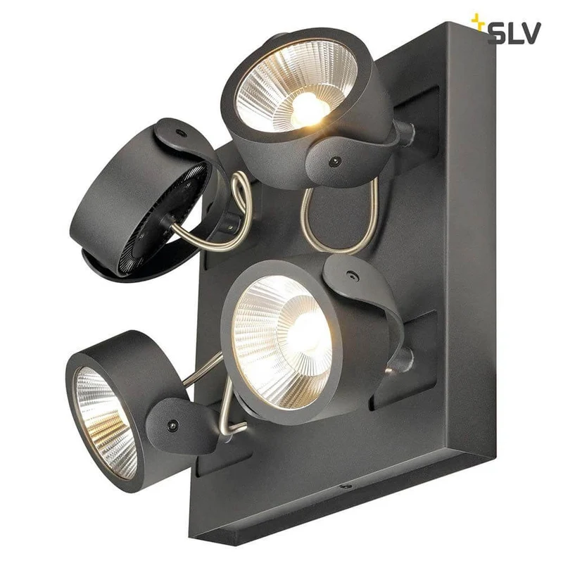 Kalu LED 4 Wand- & Deckenleuchte Square Schwarz 3000K