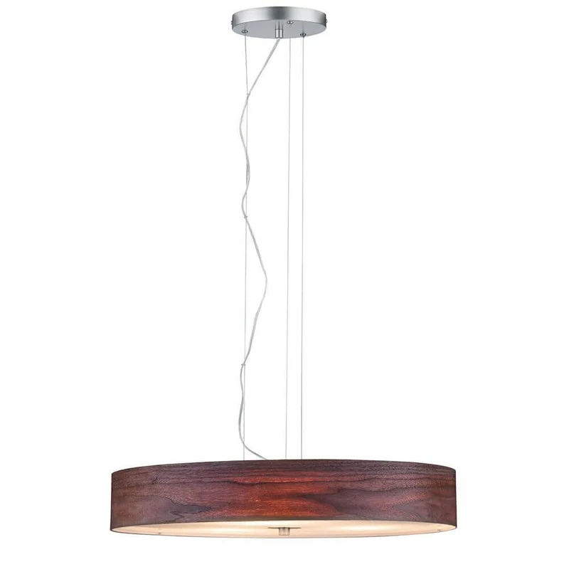 Neordic Liska Holz Pendelleuchte 3-flammig Chrom