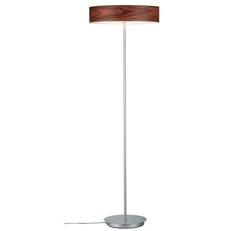 Neordic Liska Holz Stehleuchte 3-flammig Chrom