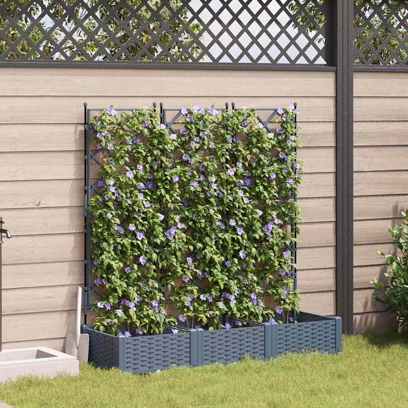 Vidaxl plantenbak 3 st lichtgrijs 120 x 40 x 125,5 cm pp