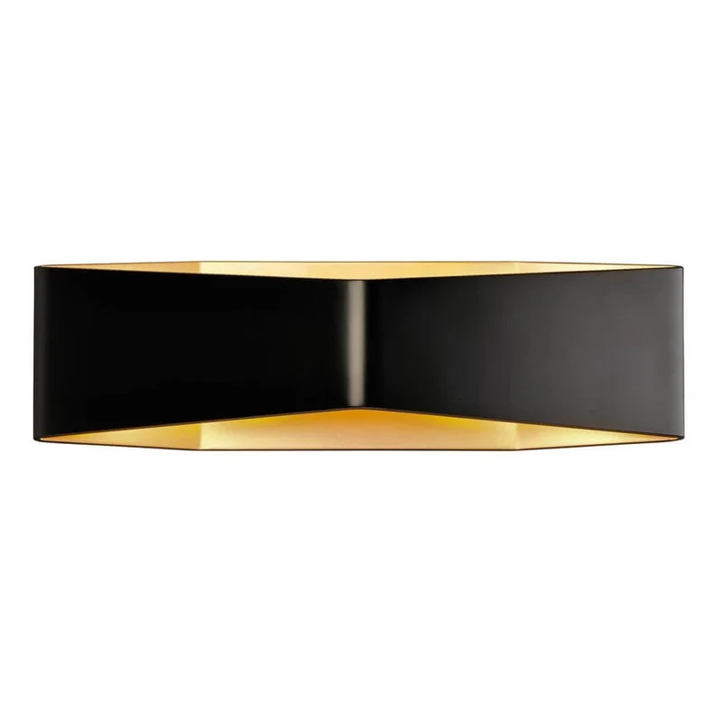 Big Cariso LED Wandleuchte 2 Schwarz Messing 2x9W 3000K