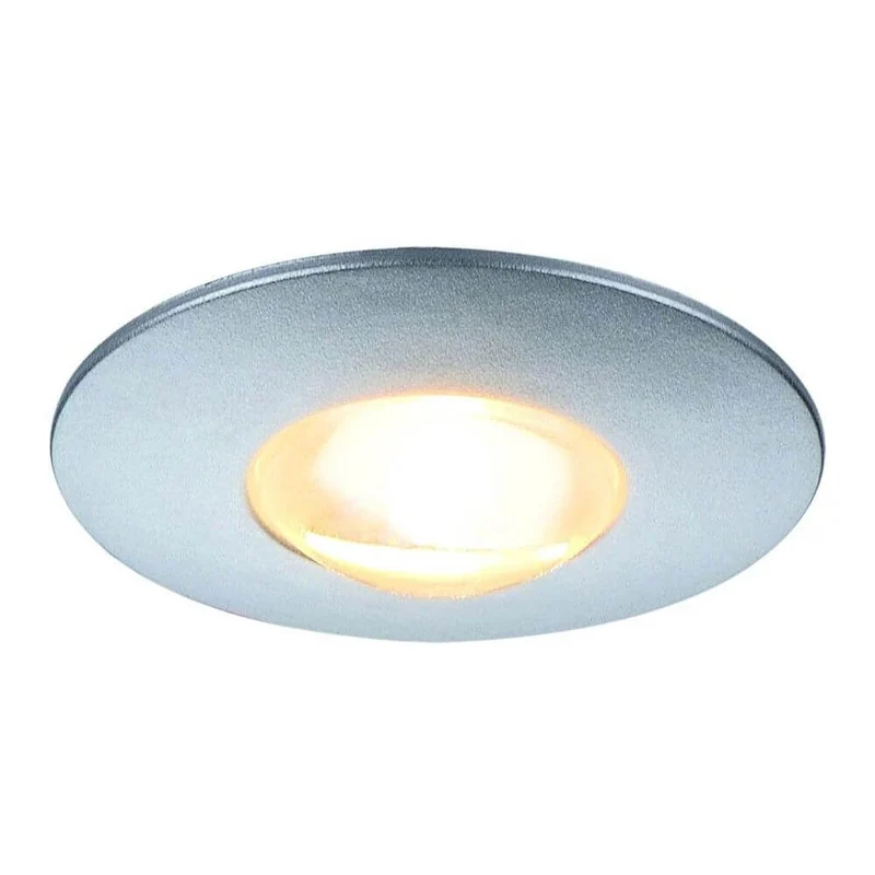 DEKLED Einbauleuchte rund Silber metallic 1W LED Warmweiß 3000K