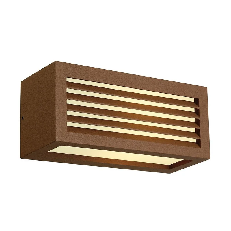 Box-L E27 Wandleuchte eckig rostfarben E27 max. 18W