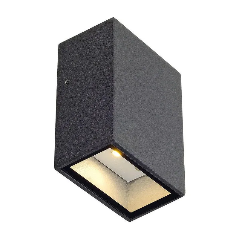 Quad 1 Wandleuchte eckig anthrazit LED 1x3W 3000K