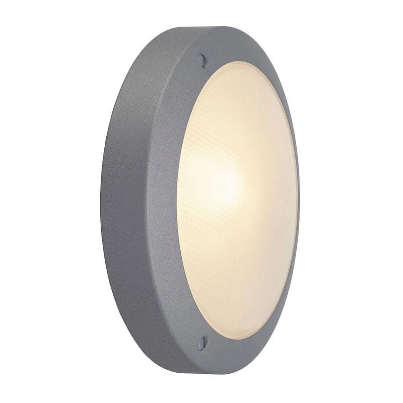 BULAN Deckenleuchte rund silbergrau E14 max. 60W satiniertes Glas
