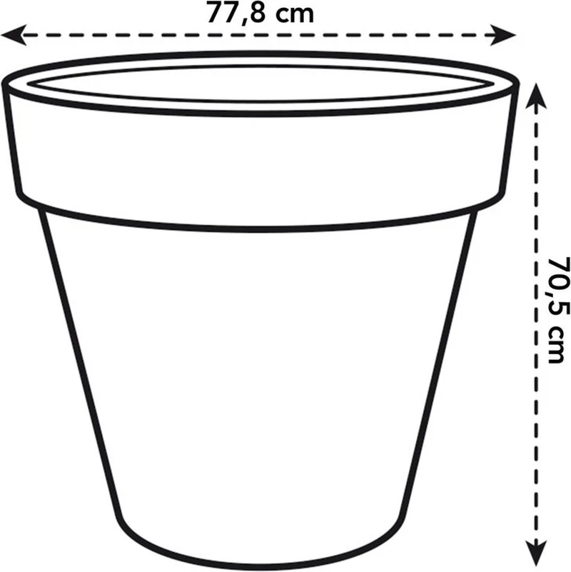 Elho pure round 80 - grote bloempot voor binnen buiten - gemaakt van gereycled plastic - ø 77.0 x h 70.0 cm - linen white
