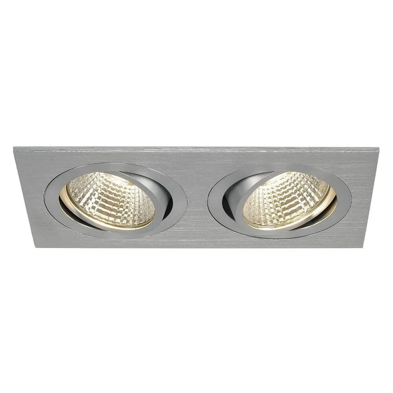 New Tria II LED Downlight Square Alu-Gebürstet 2x6W 38° 3000K