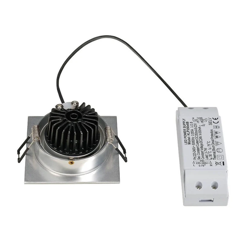 New Tria LED Downlight Square Alu-Gebürstet 6W 3000K