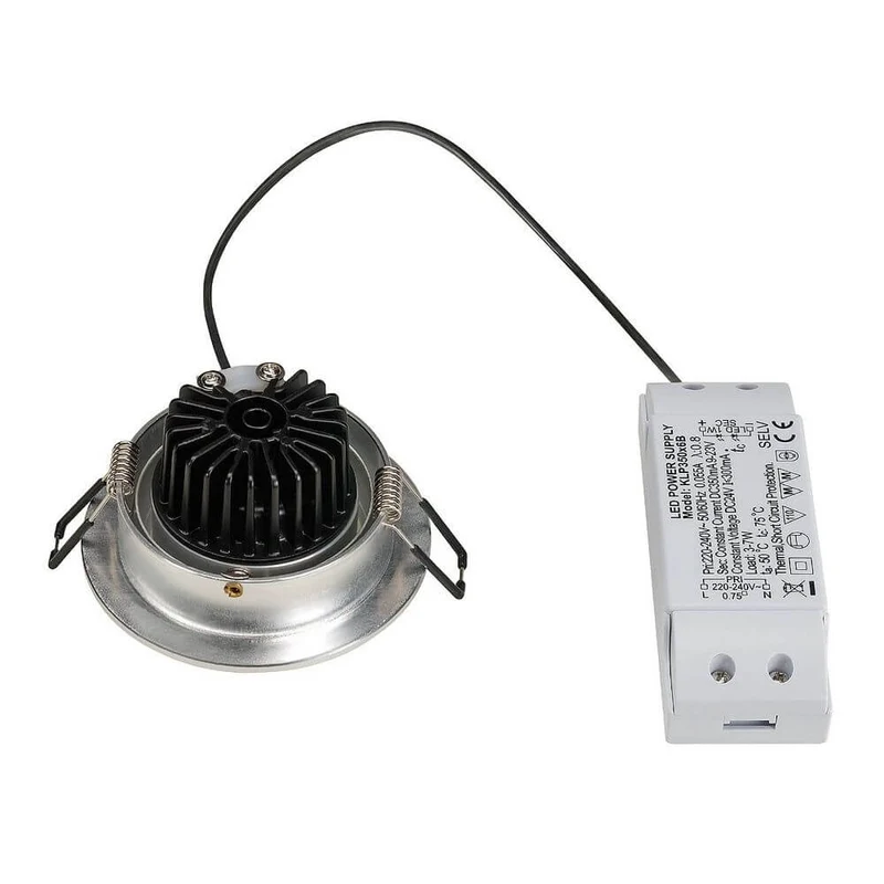 New Tria LED Downlight Round Downlight Alu-Gebürstet 6W 3000K