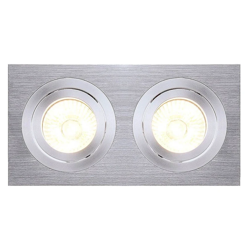 New Tria II GU10 Downlight Rechteckig Alu-Gebürstet