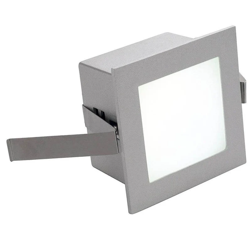 Frame Basic LED Einbauleuchte eckig silbergrau Warmweiße LED