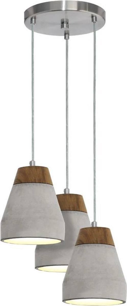 Eglo tarega hanglamp - e27 - 3 lichts - bruin, grijs - concrete
