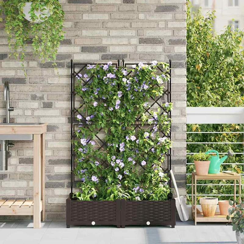 Vidaxl plantenbak 2 st bruin 80 x 40 x 125,5 cm pp