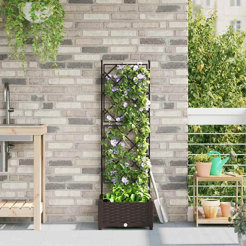 Vidaxl plantenbak bruin 40 x 40 x 125,5 cm pp