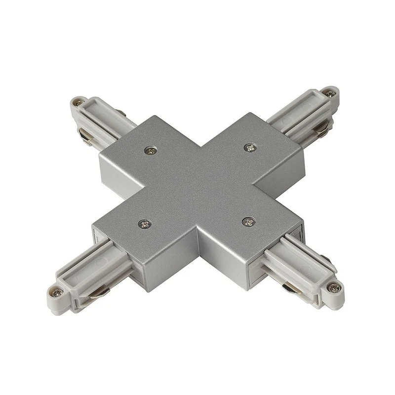 X-Verbinder für 1-Phasen HV-Stromschiene Aufbauversion silbergrau