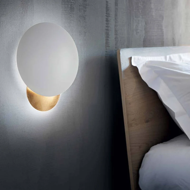 Eclissi LED Wandlampe Weiß, Gold