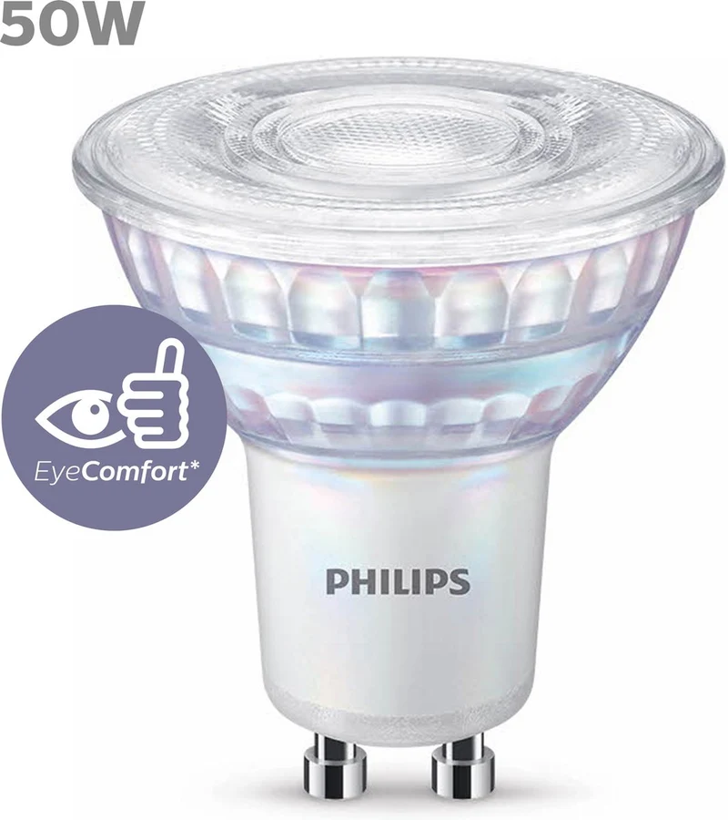 Philips led spot - 50 w - gu10 - dimbaar koelwit licht