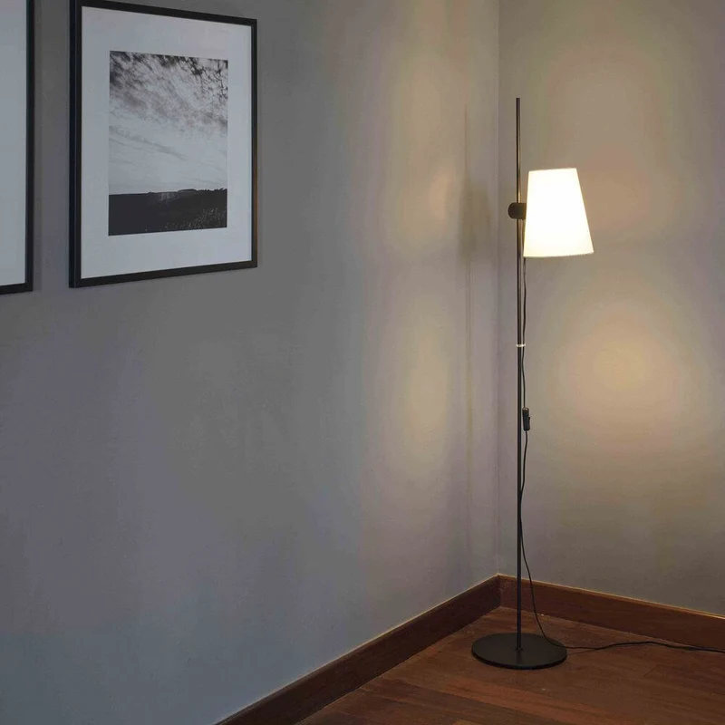 Lupe Stehlampe 150cm Schwarz ohne Schirm