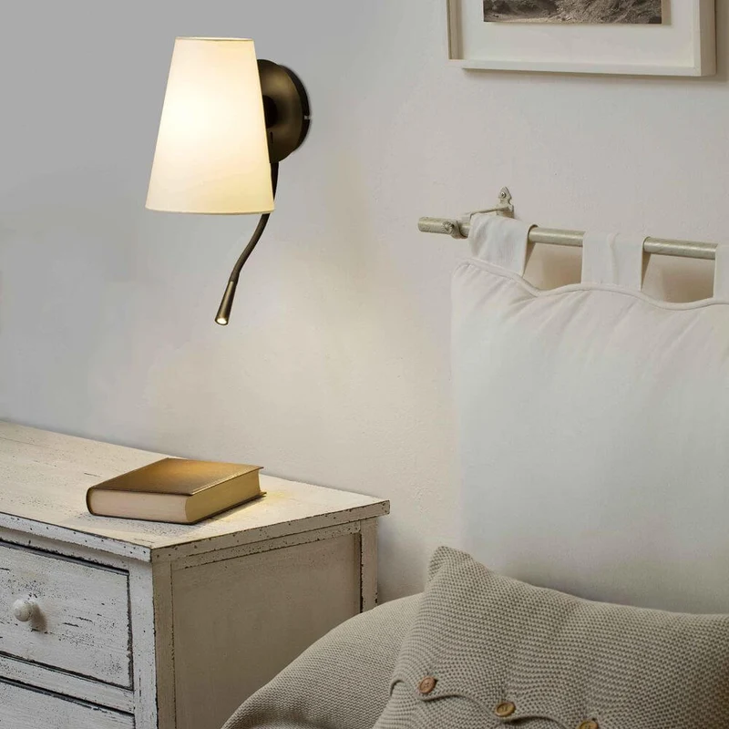 Lupe LED Lese-Wandlampe Schwarz