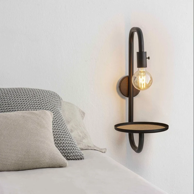 Guest Bett-Wandlampe mit Ablage Schwarz
