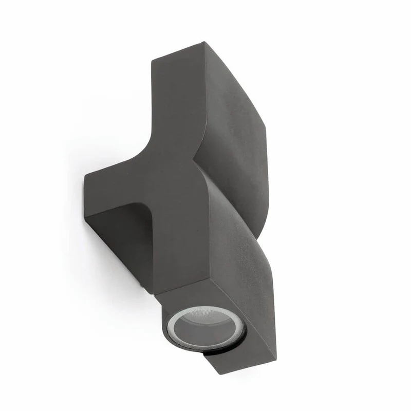 Außenwandlampe KLAMP 2-flammig IP44 Dunkelgrau