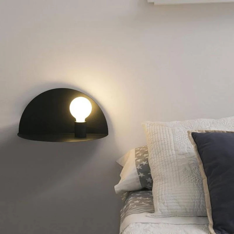 Wandleuchte Nit Schwarz mit Regal