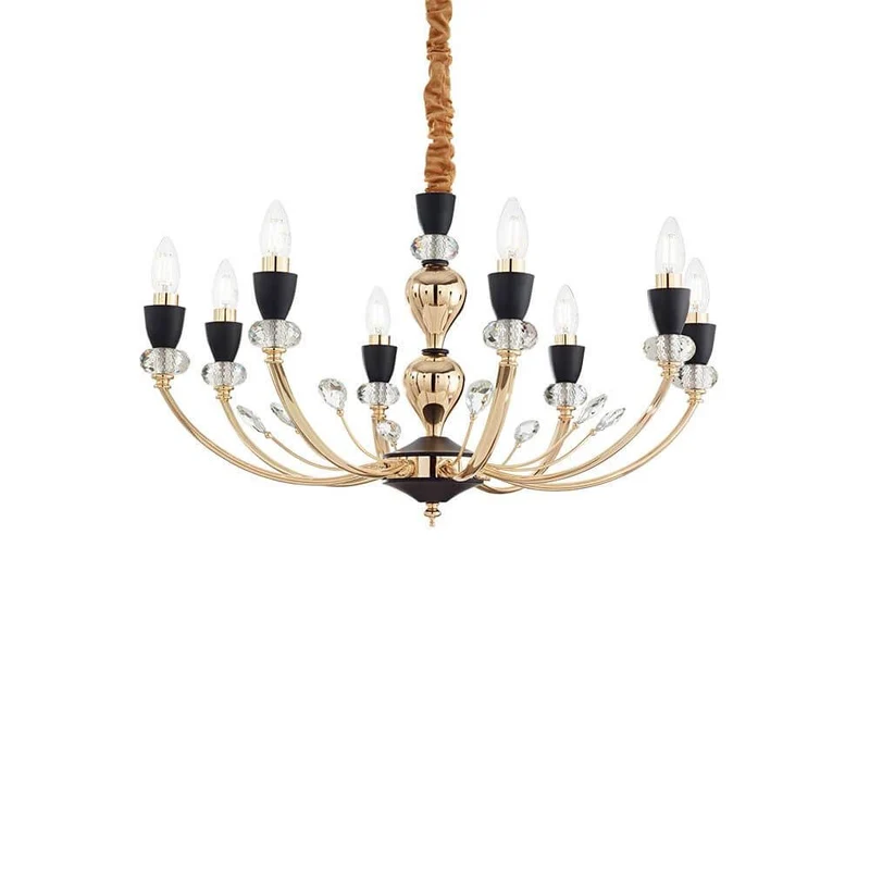 Pendelleuchte Vanity 8-flg. Schwarz, Klar