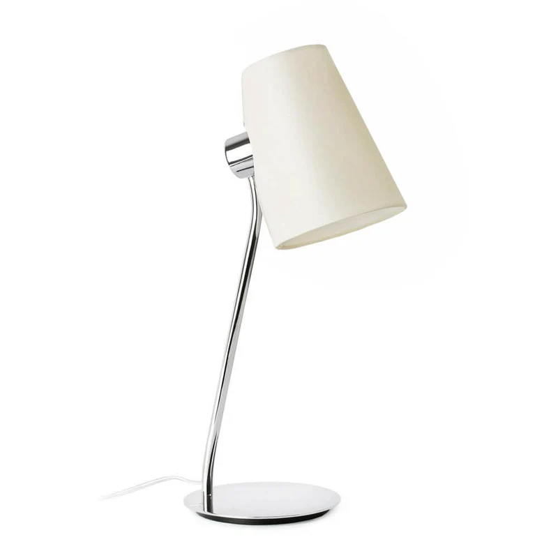 Tischlampe LUPE Chrom, Beige