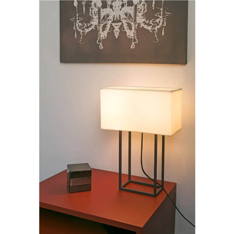 Tischleuchte VESPER 2-flammig Dunkelbraun, Beige