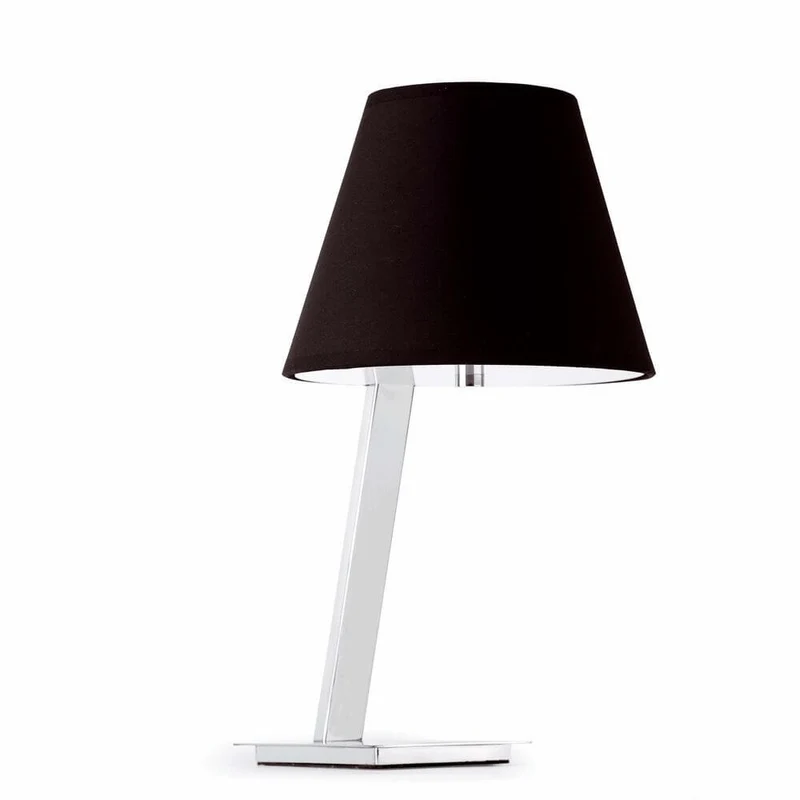 Tischleuchte MOMA Chrom, Schwarz