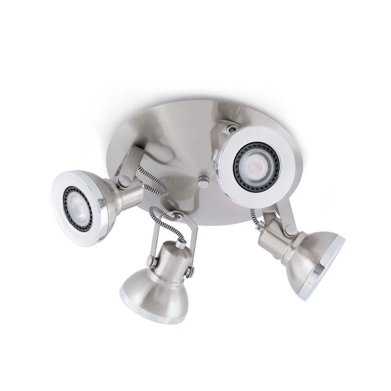 Deckenstrahler RING-4 4-flammig Nickel-Matt