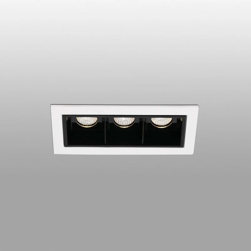 LED Einbauleuchte TROOP 3x2W 3000K Weiß, Schwarz