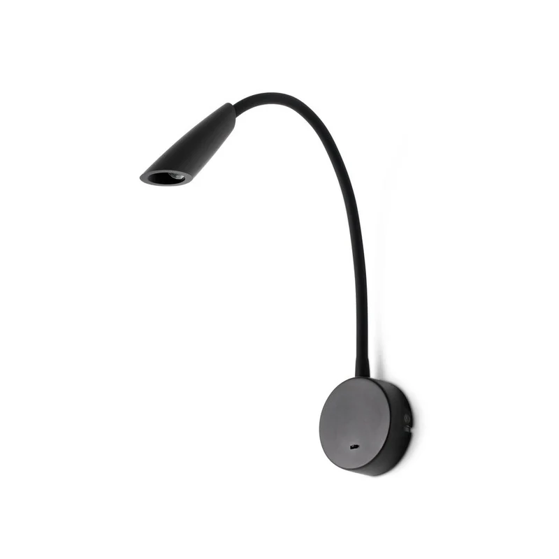 LED Wandleselampe BOKEN Schwarz