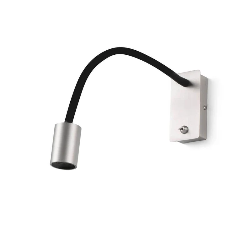LED Wand-Leseleuchte LESER Nickel-Satin, Schwarz