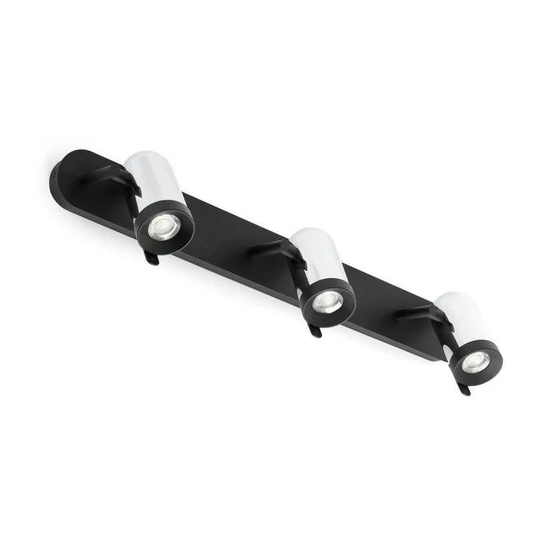 Wandleuchte ORLEANS 3-flammig Chrom, Schwarz