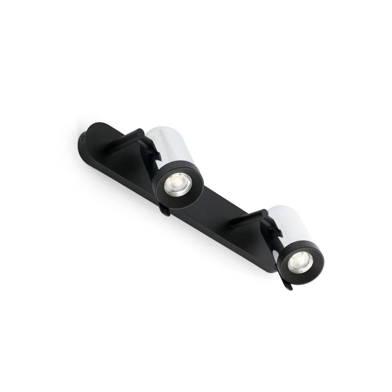 Wandlampe ORLEANS 2-flammig Chrom, Schwarz