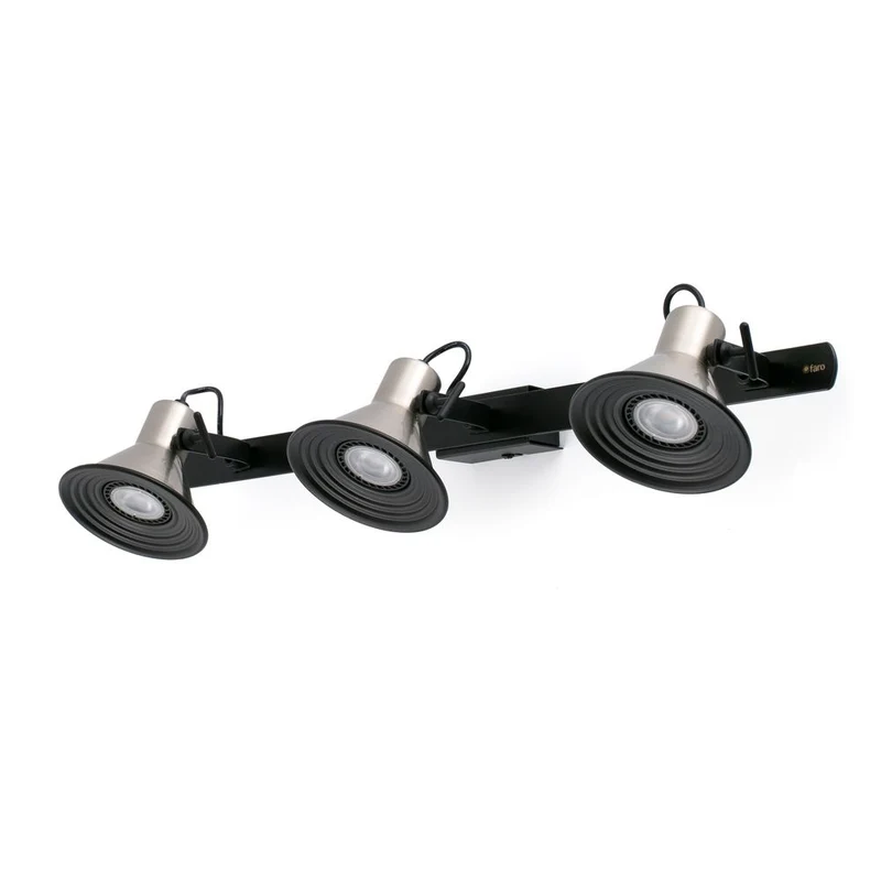 Wandstrahler CUP-3 3-flammig Nickel-Satin, Schwarz