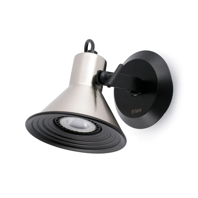 Wandleuchte CUP-1 Nickel-Satin, Schwarz