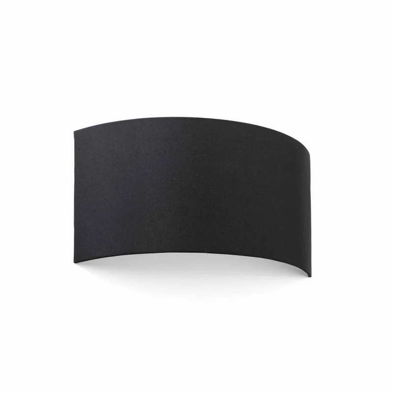 Wandleuchte COTTON aus Stoff Halbrund Schwarz