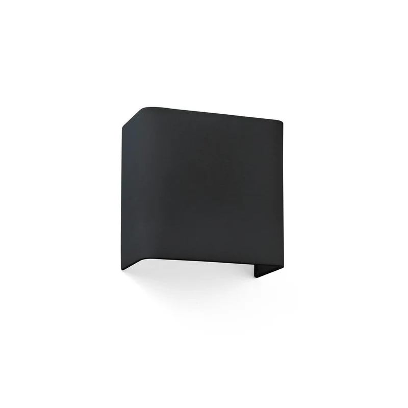 Stoff-Wandleuchte COTTON Quadratisch Schwarz