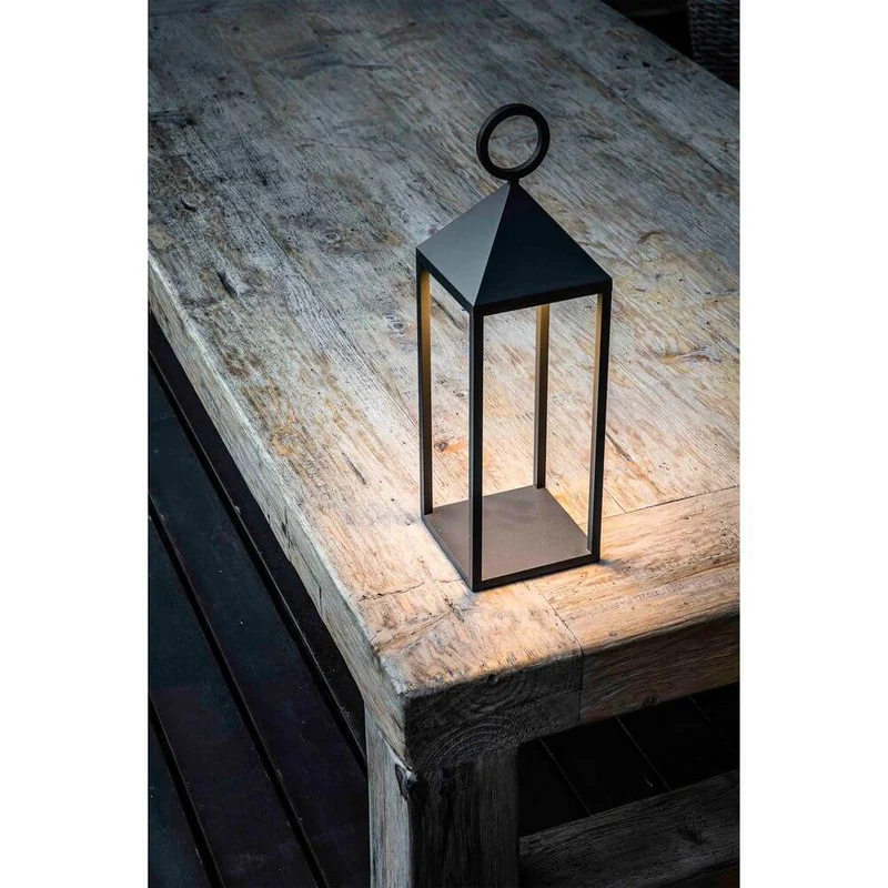 LED Akku-Außenleuchte Laterne ARGUS IP54 Dunkelgrau
