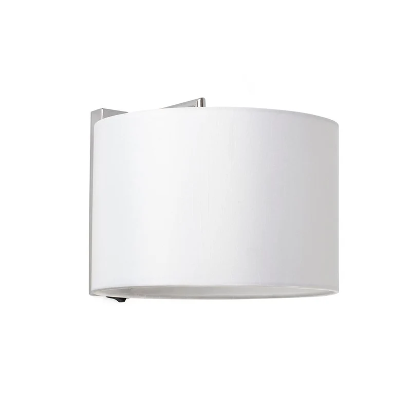 Wandlampe SAHARA mit Schirm Chrom, Weiß