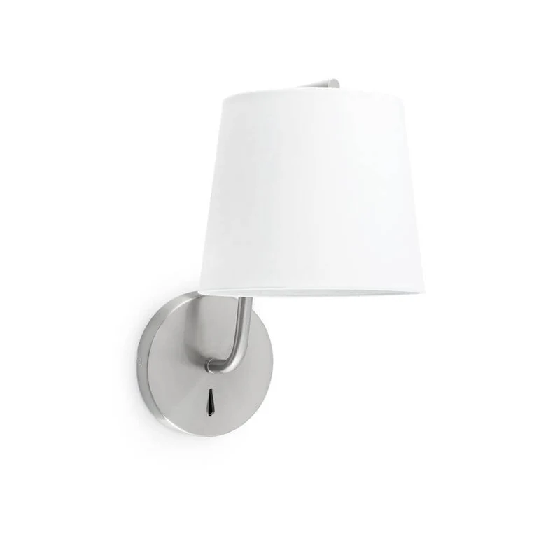 Wandleuchte BERNI Nickel-Satin, Weiß