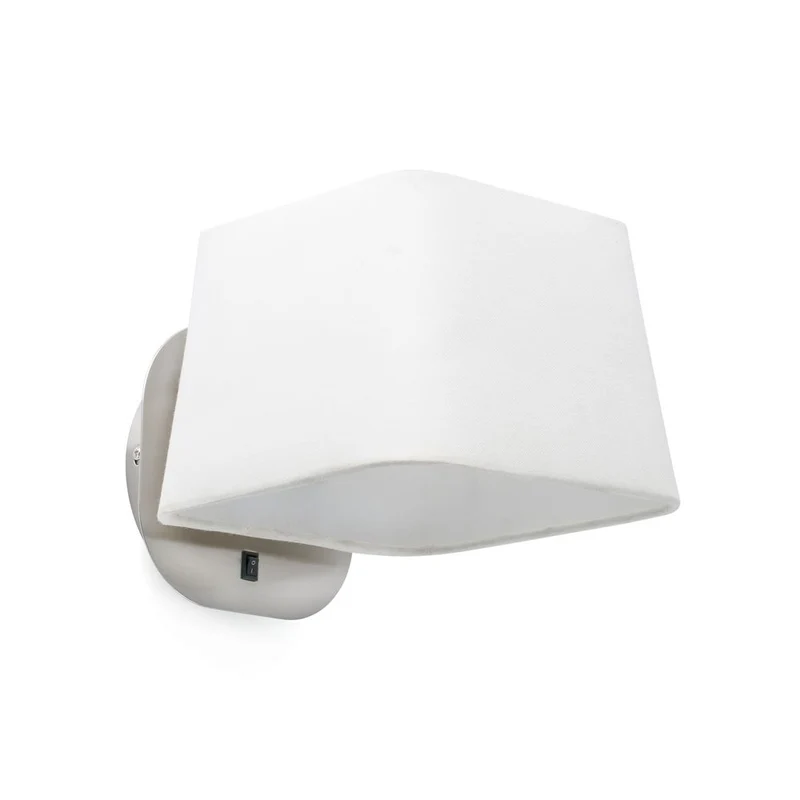 Schirm Wandleuchte SWEET Nickel-Satin, Weiß