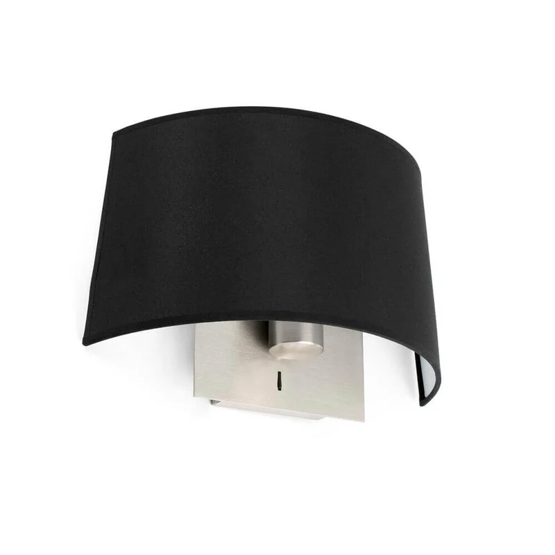 Wandlampe VOLTA Nickel, Schwarz