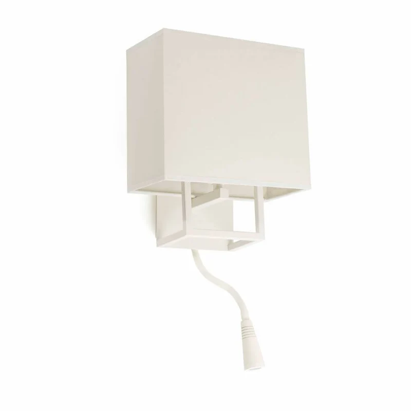 Wandleuchte VESPER mit LED-Leselampe Weiß, Beige