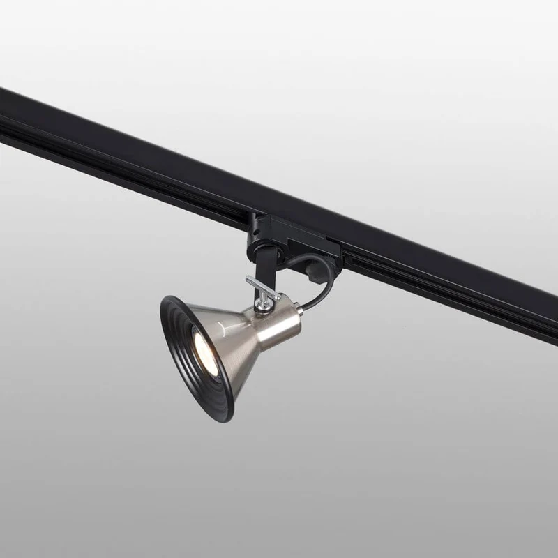 3-Phasen Schienenstrahler CUP GU10 Nickel-Satin, Schwarz